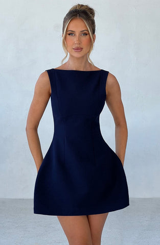 Alana Mini Graceful Dress - Navy