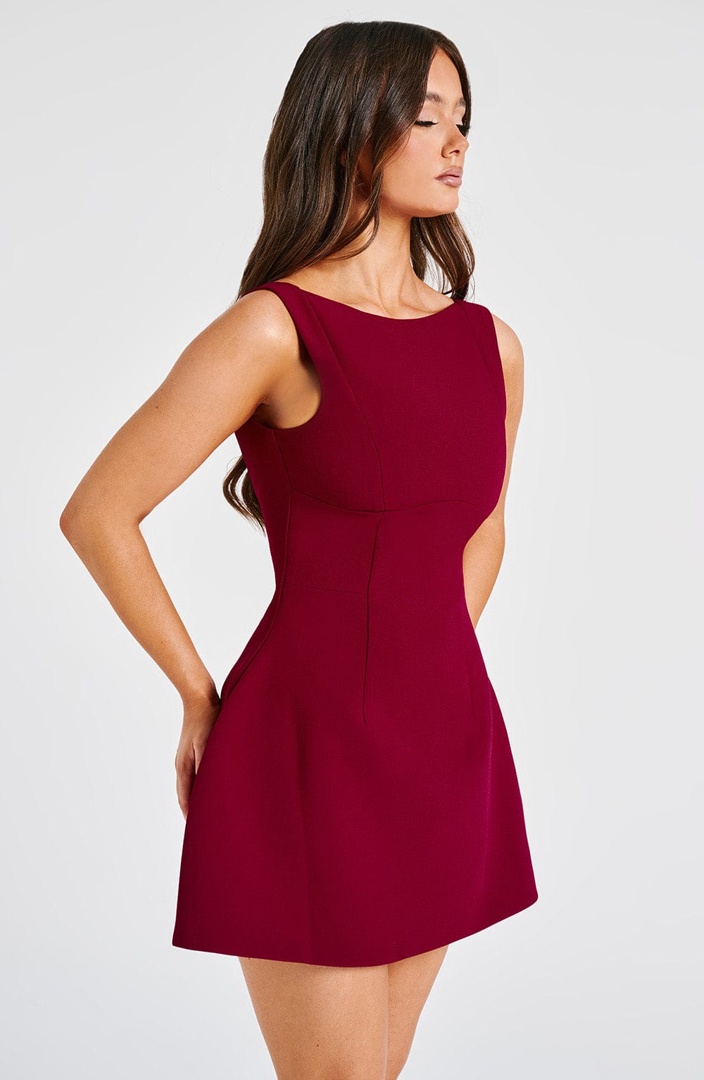 Alana Mini Graceful Dress - Wine