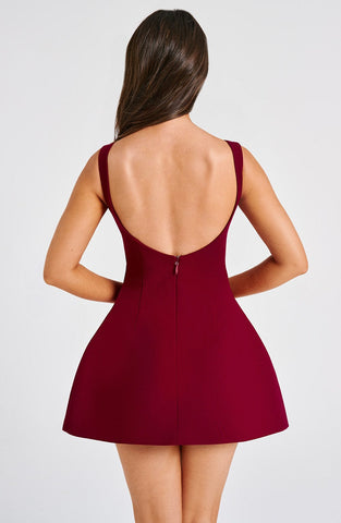 Alana Mini Graceful Dress - Wine