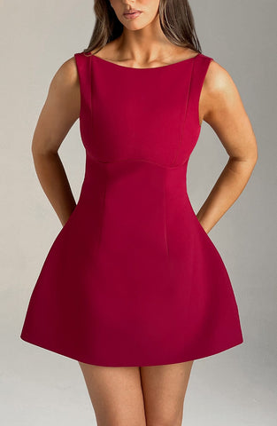 Alana Mini Graceful Dress - Wine