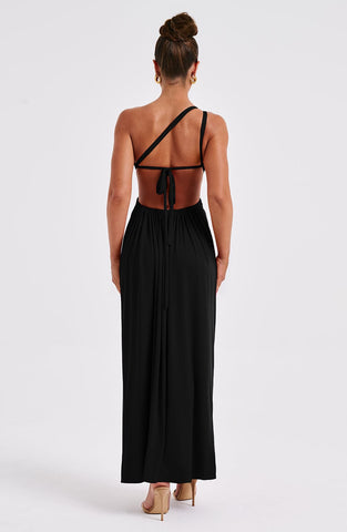 Alecia Maxi Graceful Dress - Black