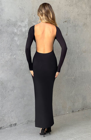 Aleena Maxi Dress Trendy - Jet Black