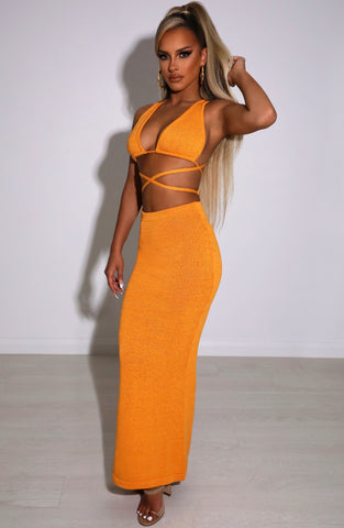 Alexa Maxi Graceful Skirt - Tangerine