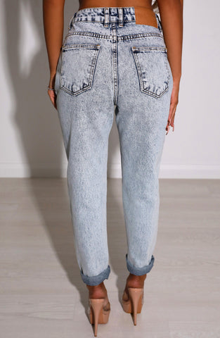 Ali Boyfriend Jeans Trendy - Acid Blue