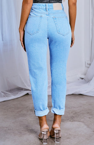 Ali Boyfriend Jeans Trendy - Light Blue