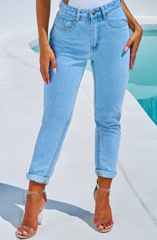 Ali Boyfriend Jeans Trendy - Light Blue