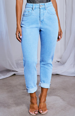 Ali Boyfriend Jeans Trendy - Light Blue