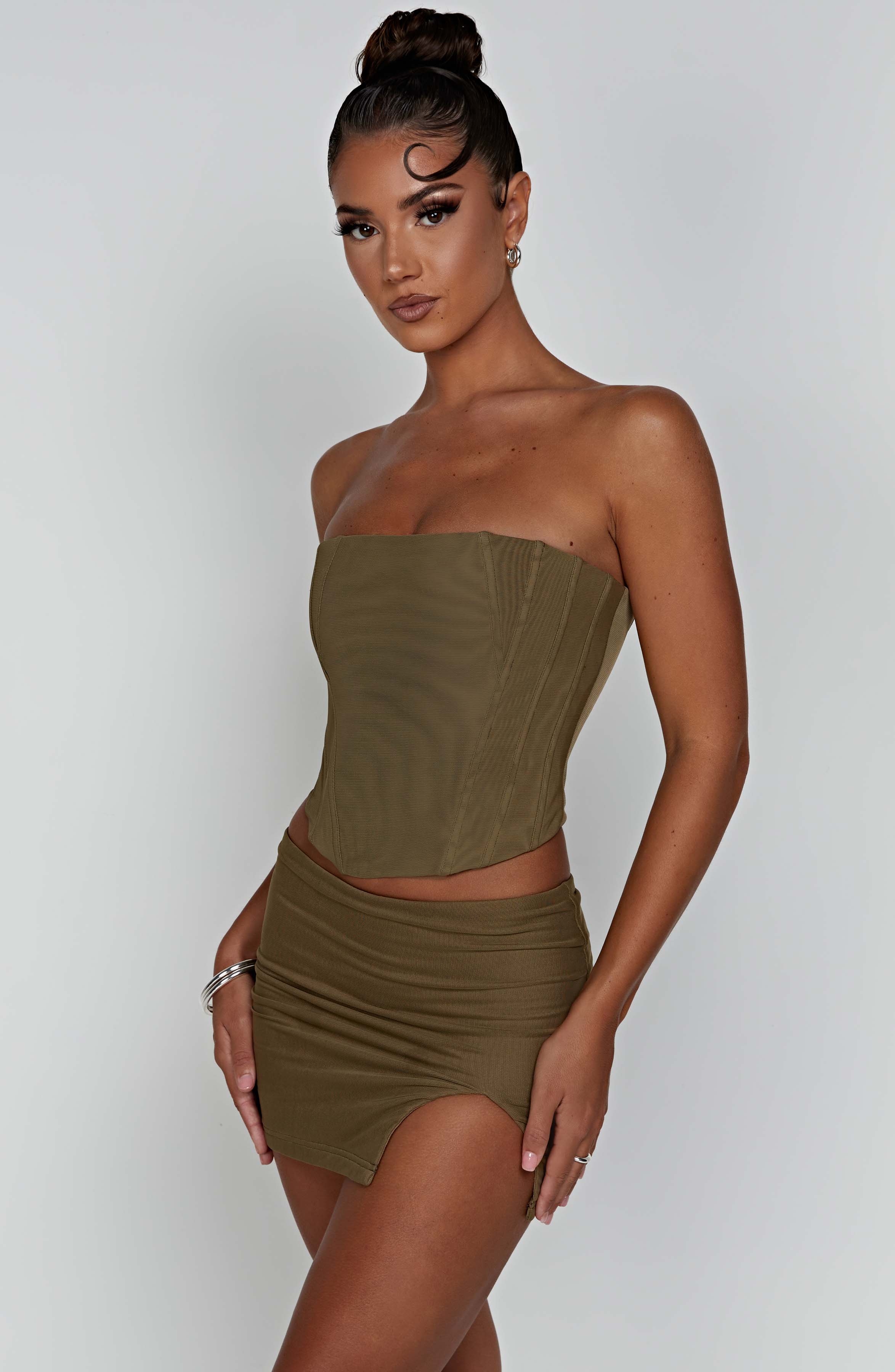 Alina Mini Graceful Skirt - Khaki