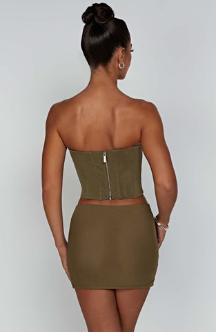 Alina Mini Graceful Skirt - Khaki