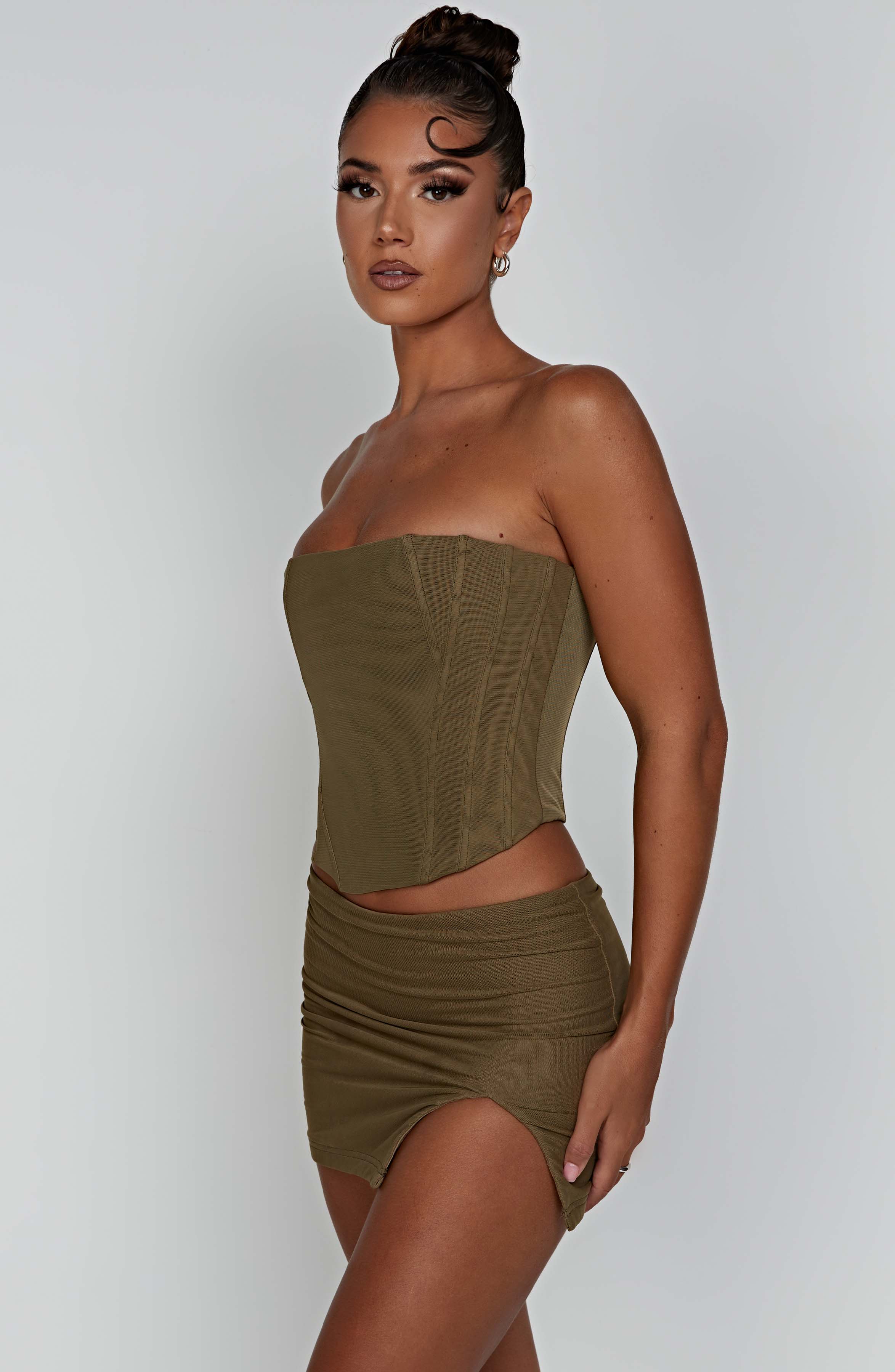 Alina Mini Graceful Skirt - Khaki