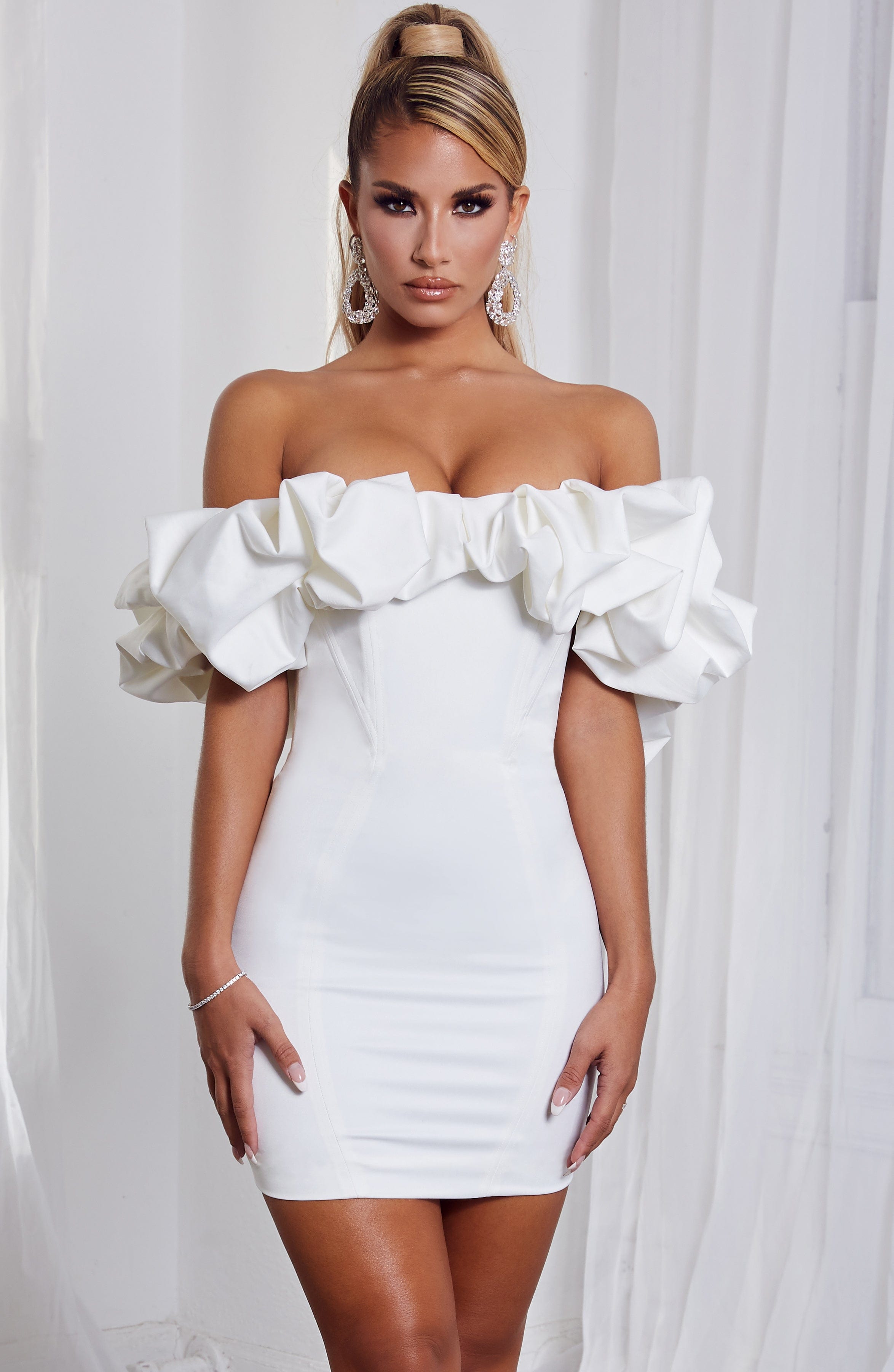 Allie Mini Graceful Dress - White