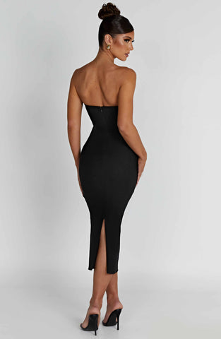 Amore Midi Graceful Dress - Black