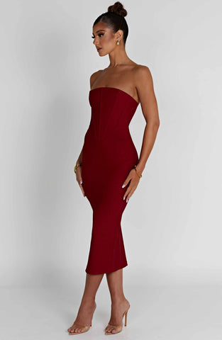 Amore Midi Graceful Dress - Red