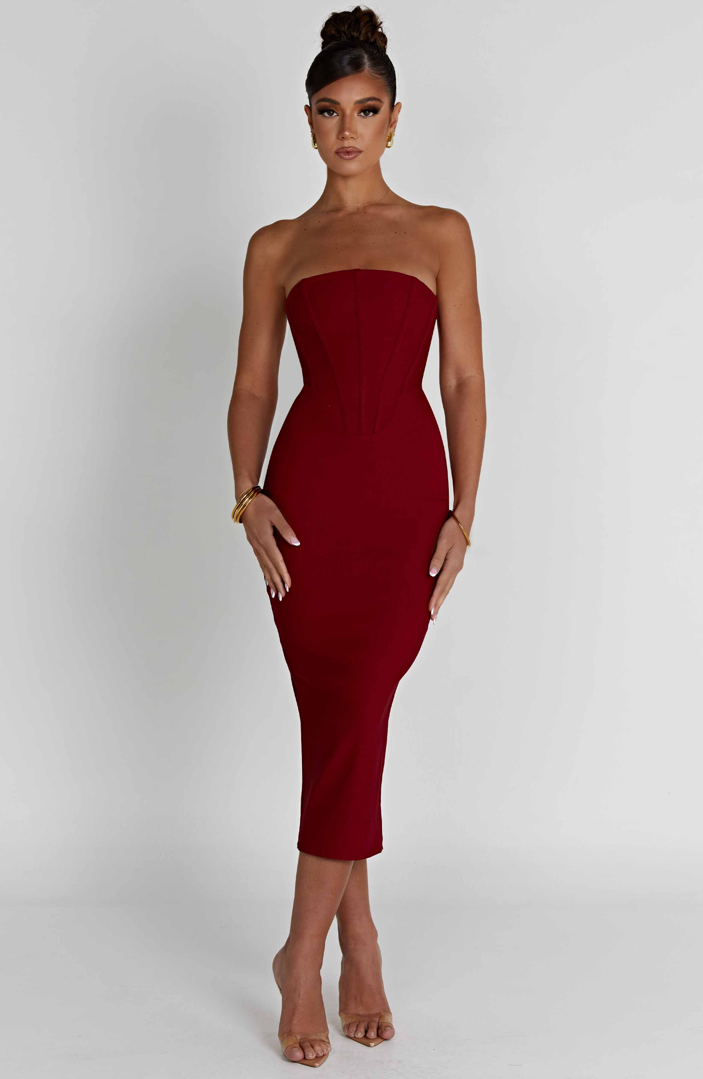 Amore Midi Graceful Dress - Red