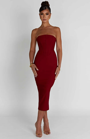 Amore Midi Graceful Dress - Red