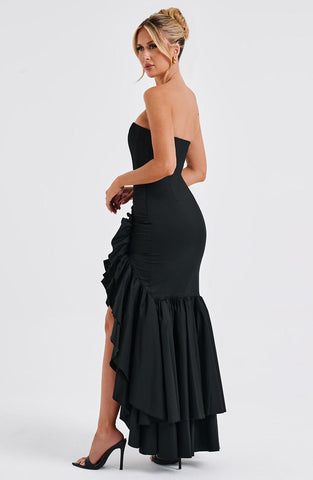 Angelina Maxi Graceful Dress - Black