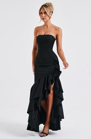 Angelina Maxi Graceful Dress - Black