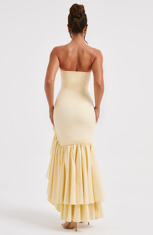 Angelina Maxi Graceful Dress - Lemon