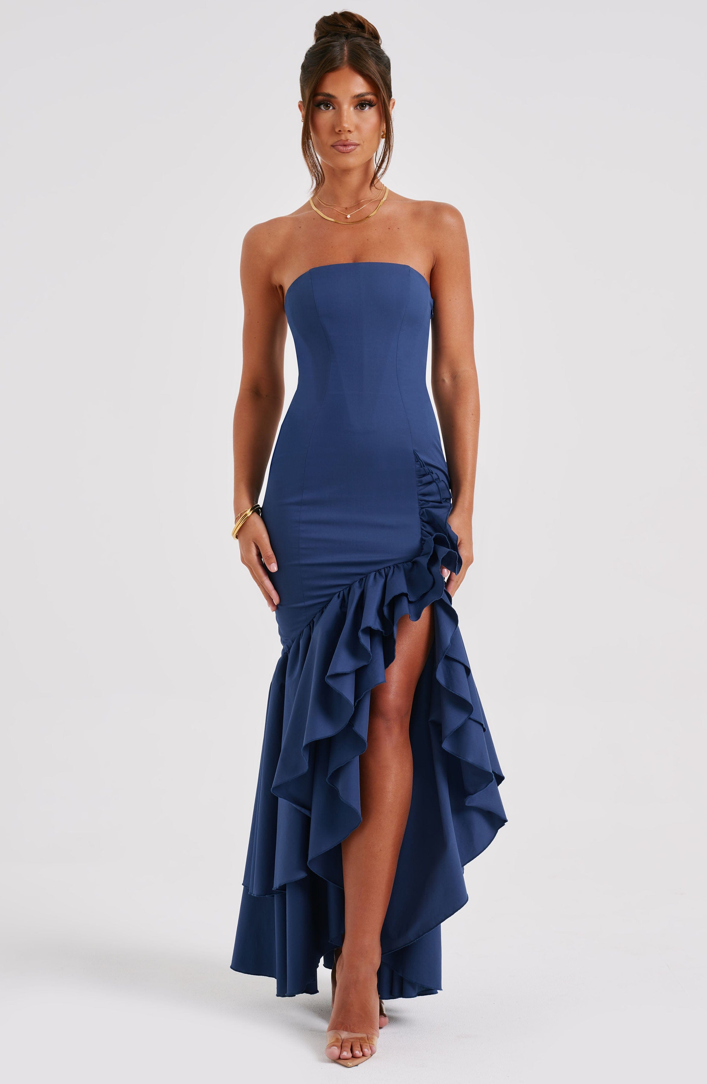 Angelina Maxi Graceful Dress - Navy