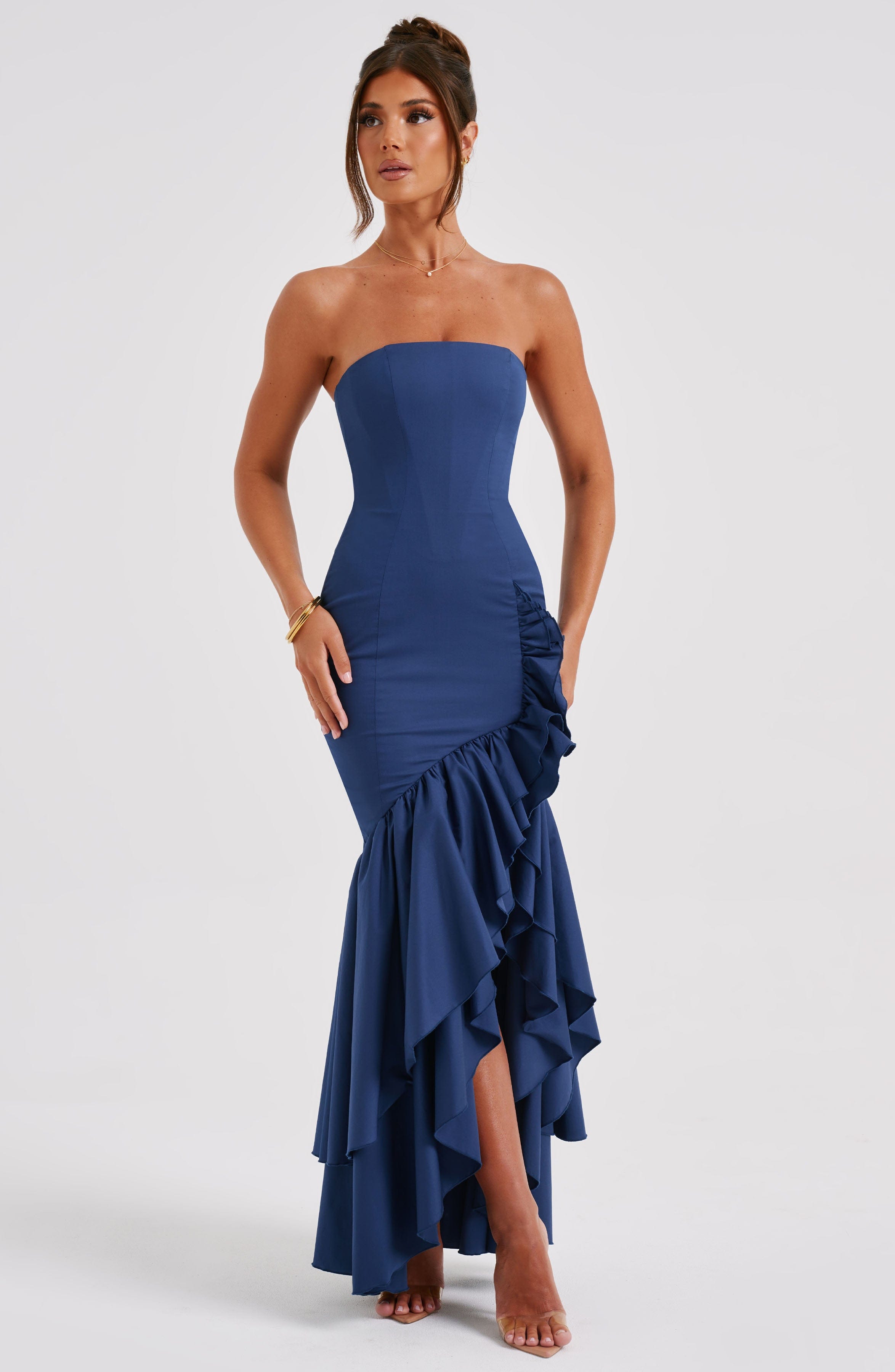 Angelina Maxi Graceful Dress - Navy