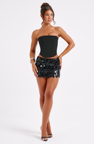 Anissa Mini Graceful Skirt - Black