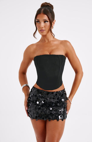 Anissa Mini Graceful Skirt - Black