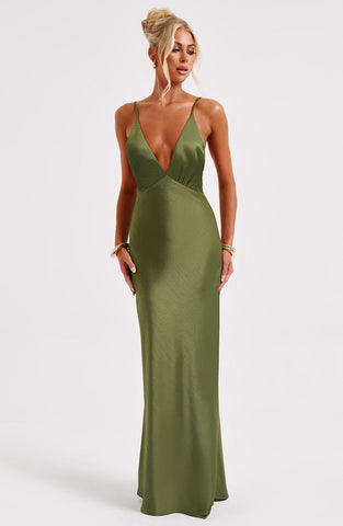 Anja Maxi Graceful Dress - Khaki