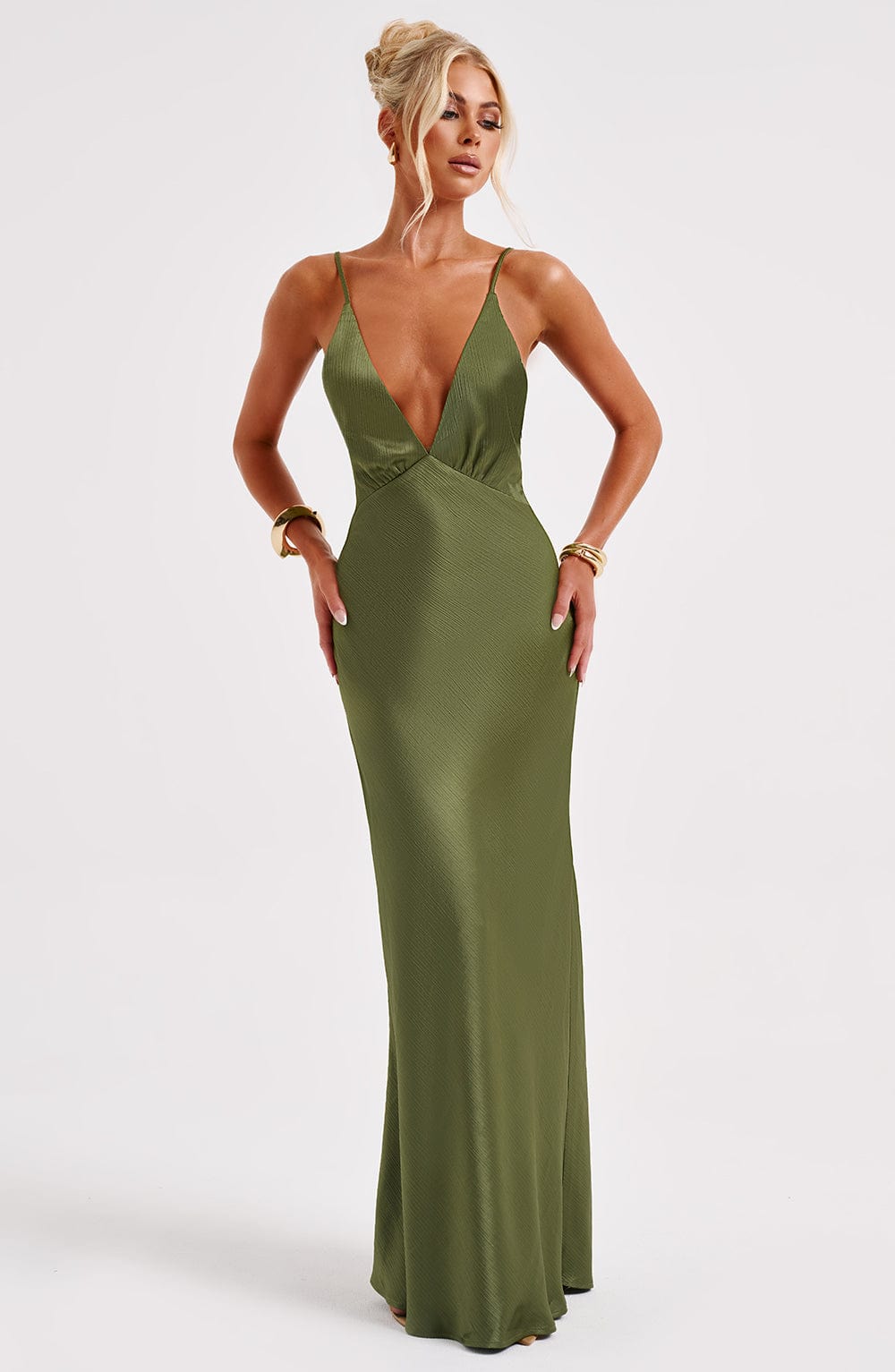 Anja Maxi Graceful Dress - Khaki