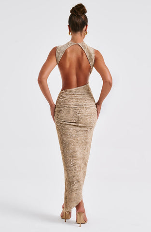 Aphrodite Midi Graceful Dress - Beige