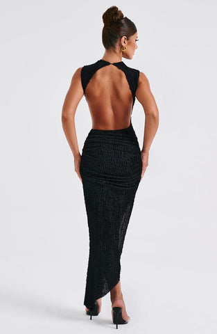 Aphrodite Midi Graceful Dress - Black