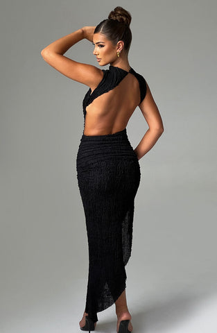 Aphrodite Midi Graceful Dress - Black