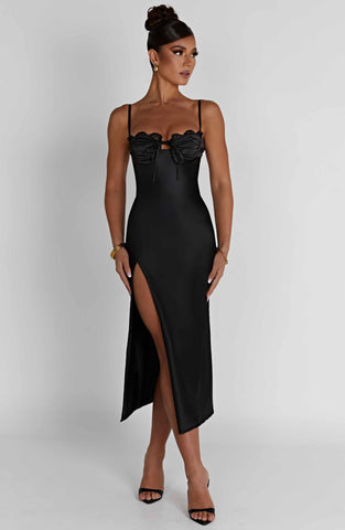 Ardelle Midi Graceful Dress - Black