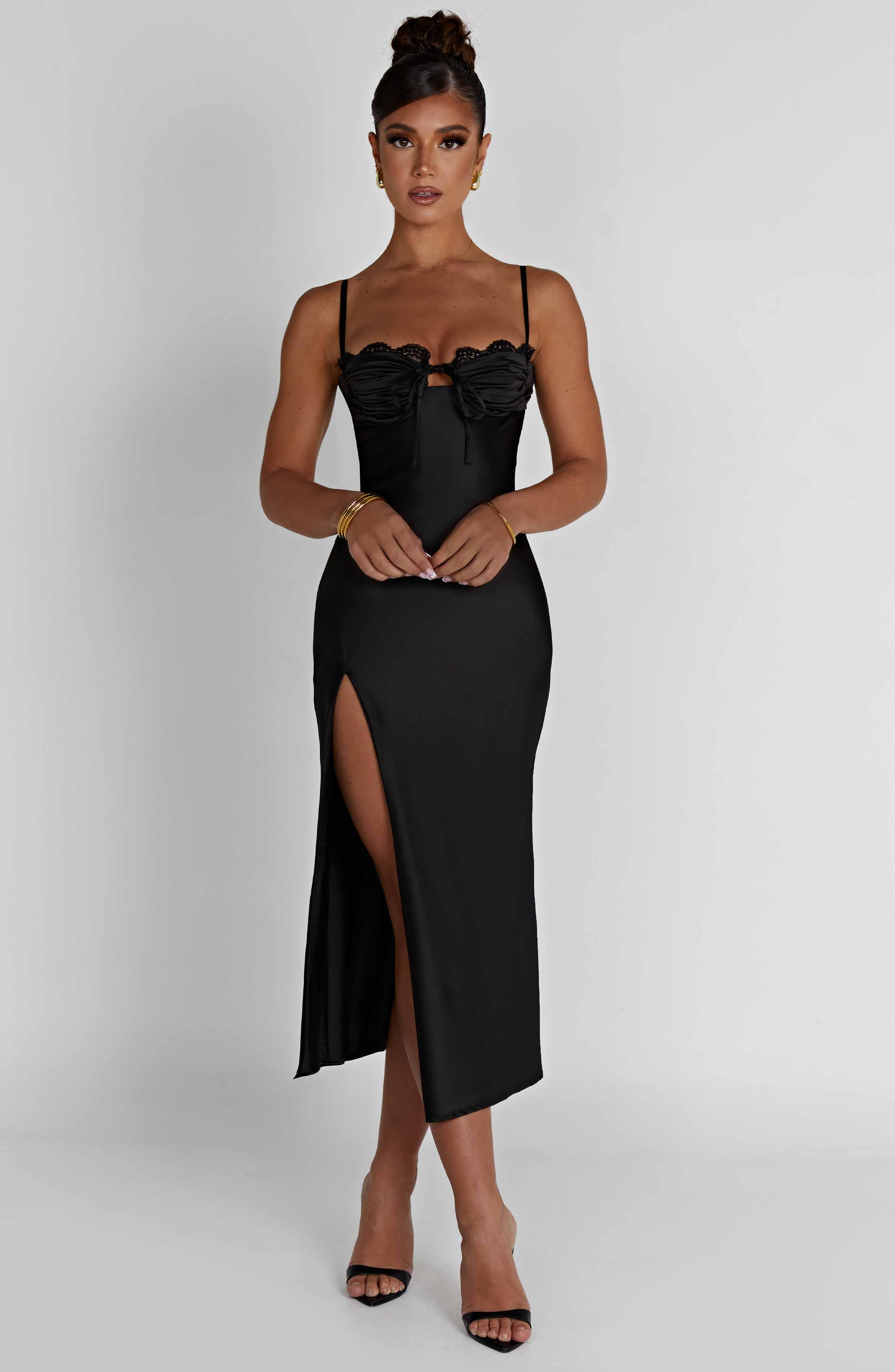 Ardelle Midi Graceful Dress - Black