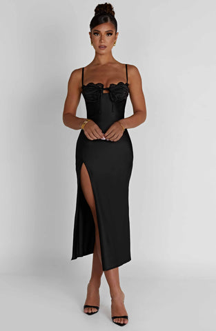 Ardelle Midi Graceful Dress - Black