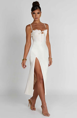 Ardelle Midi Graceful Dress - Ivory