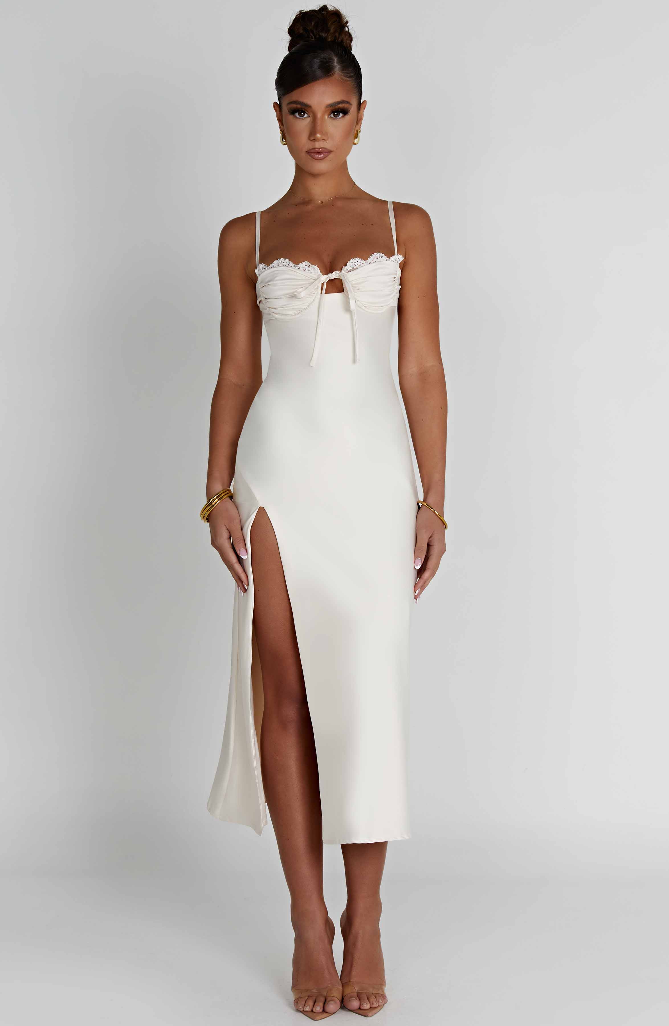 Ardelle Midi Graceful Dress - Ivory