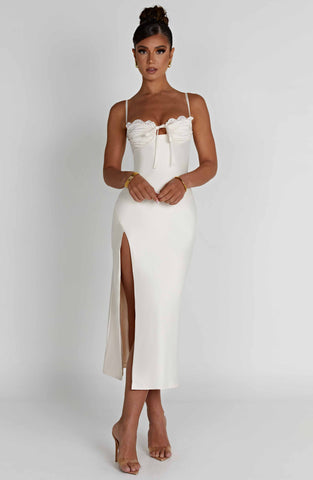 Ardelle Midi Graceful Dress - Ivory