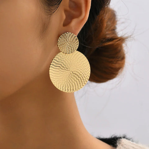 Bohemia Trendy Geometric Metal Round Earrings Wedding Earring