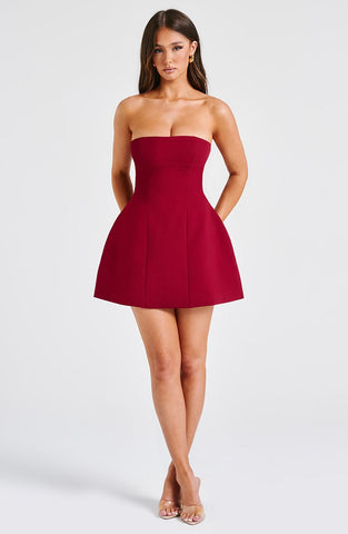 Asha Mini Graceful Dress - Wine