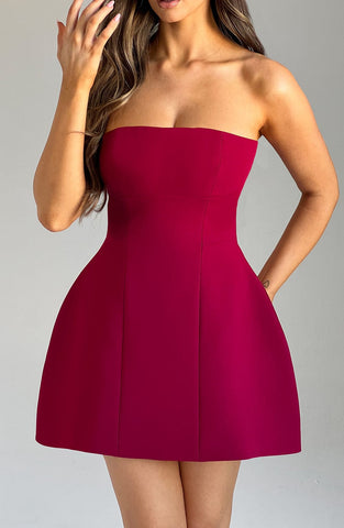 Asha Mini Graceful Dress - Wine