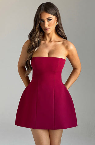 Asha Mini Graceful Dress - Wine