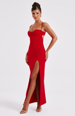 Asteria Maxi Graceful Dress - Red