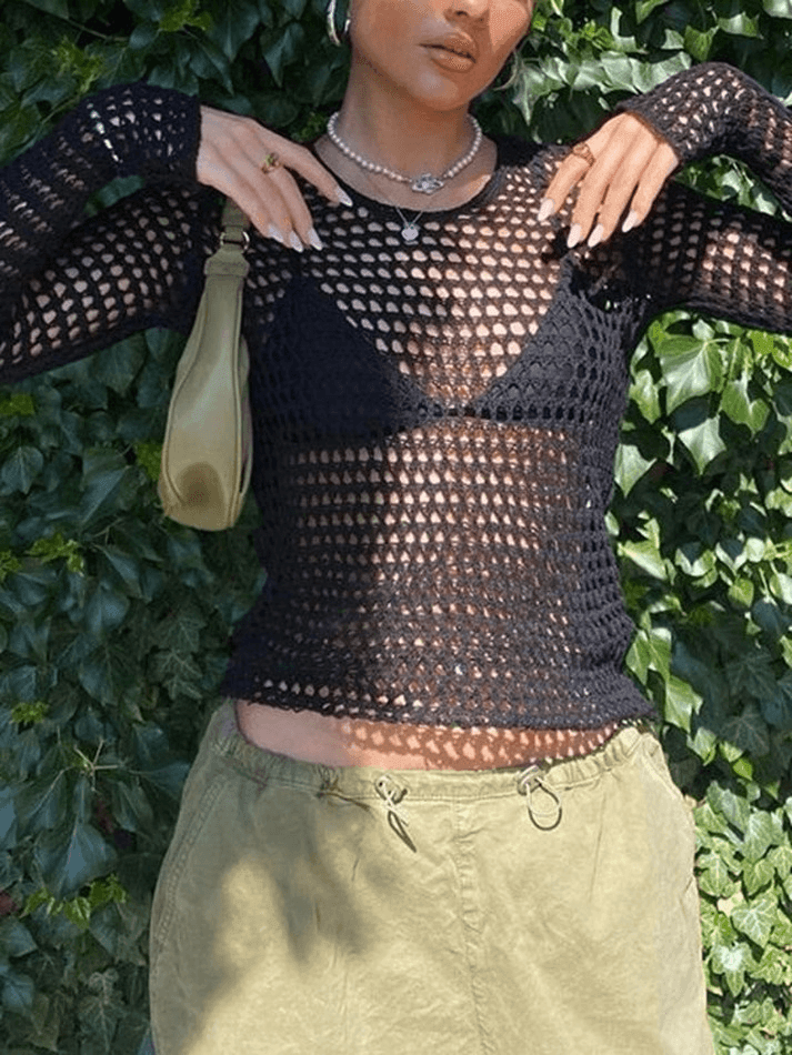 Crochet Hollow Knit Crop Top