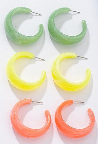 C Shape Acrylic Earrings