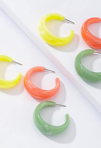 C Shape Acrylic Earrings