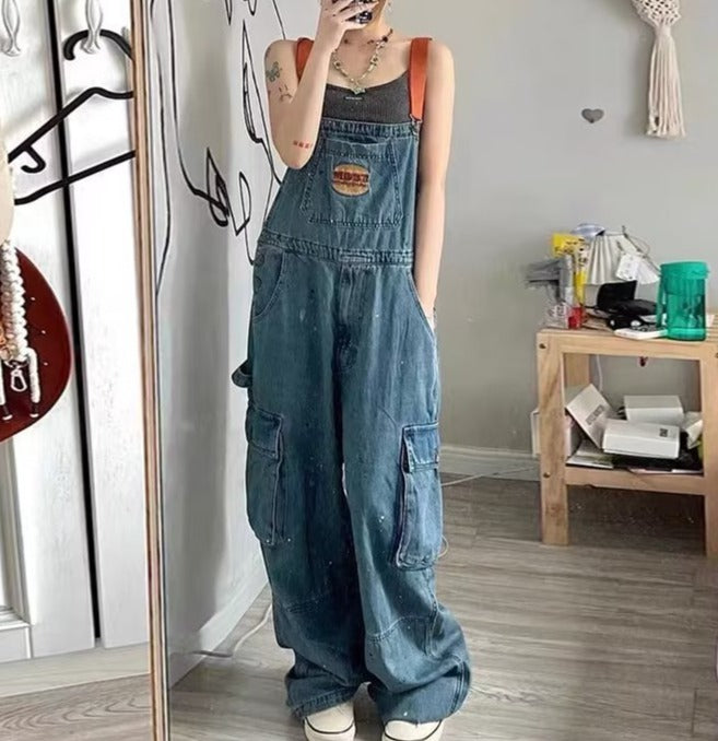 Aesthetic Boyfriend Graceful Denim Overalls