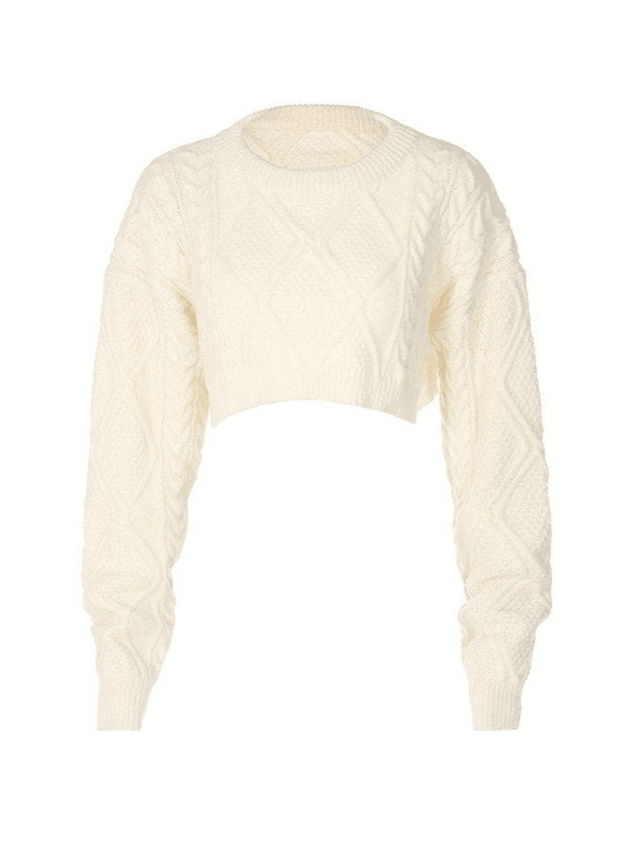 Cable Knit Cropped Sweater