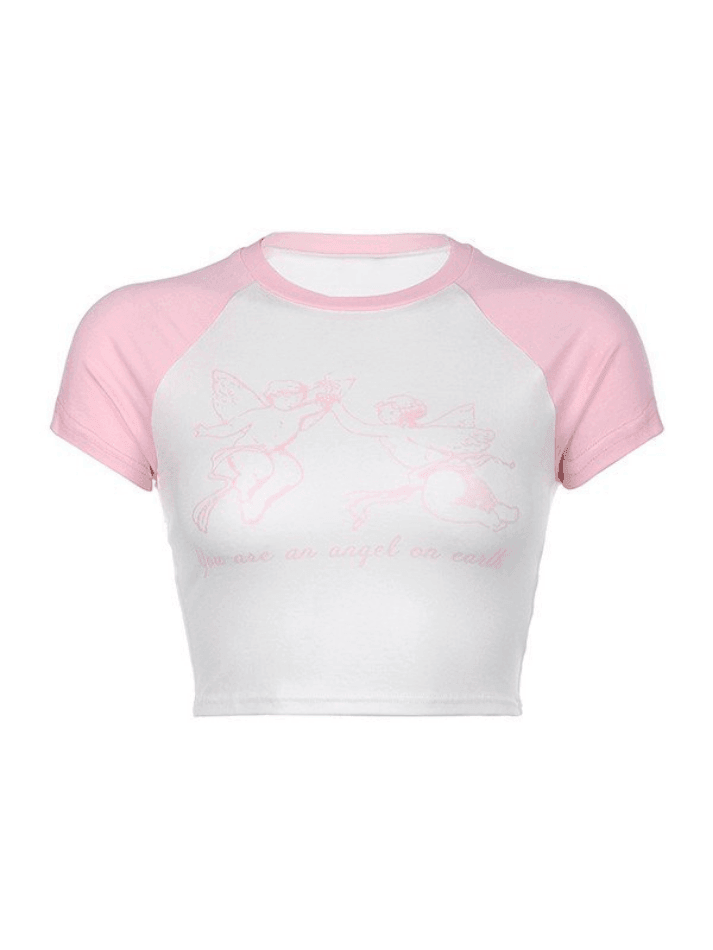 Cherubic Raglan Sleeve Crop Top