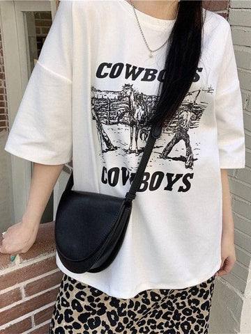 Cowboy Letter Print Tee