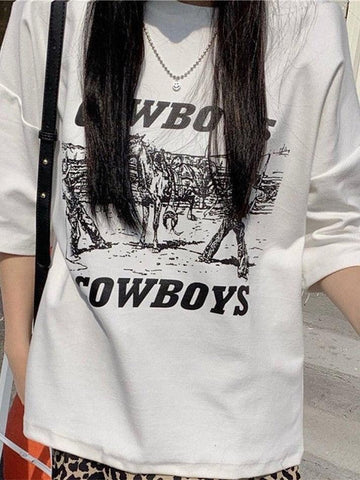 Cowboy Letter Print Tee